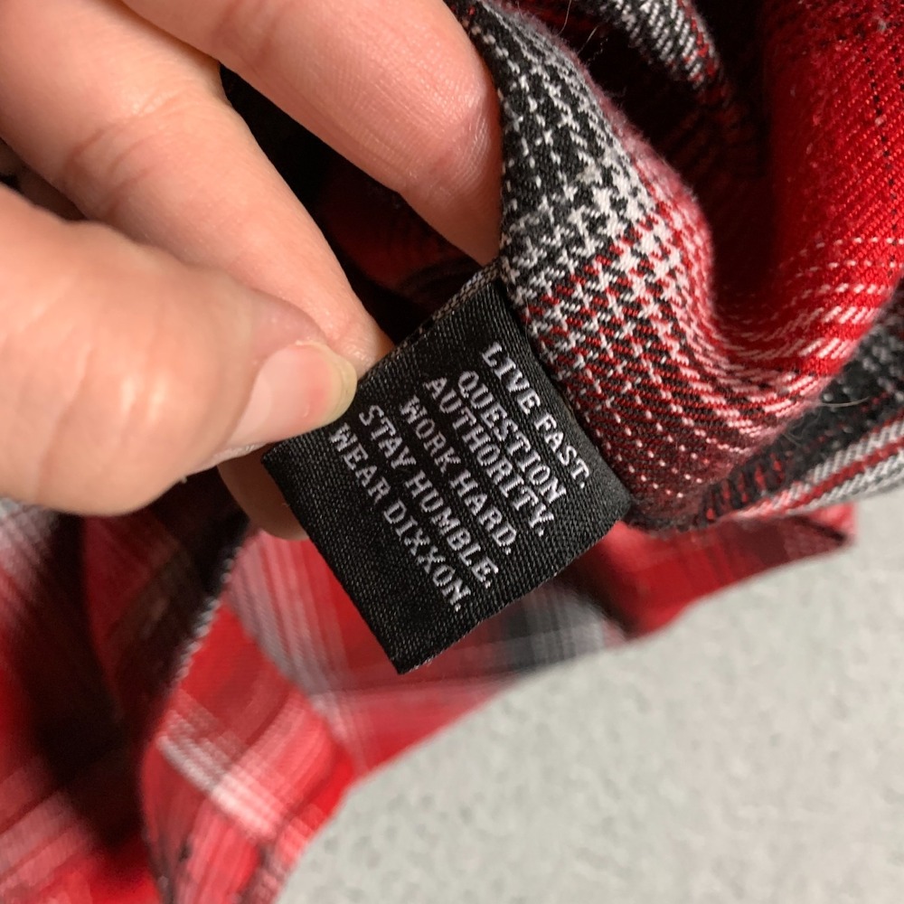 Dixxon‎ Flannel Shirt Men's Medium Red Plaid So-Cal Speed Shop D-Tech Biker Work - Picture 6 of 10